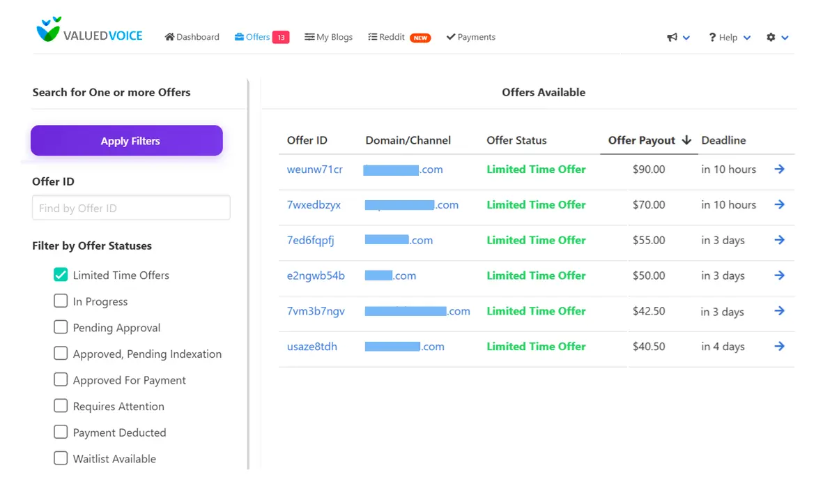 Valued Voice offers dashboard